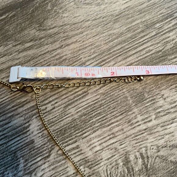 2/$30 Gold Tassel Dangle Long Diamond Shape Geo Art Deco Pendant Necklace - Picture 4 of 4